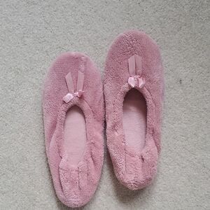 Plush Pink Ballet Slipper House Shoes